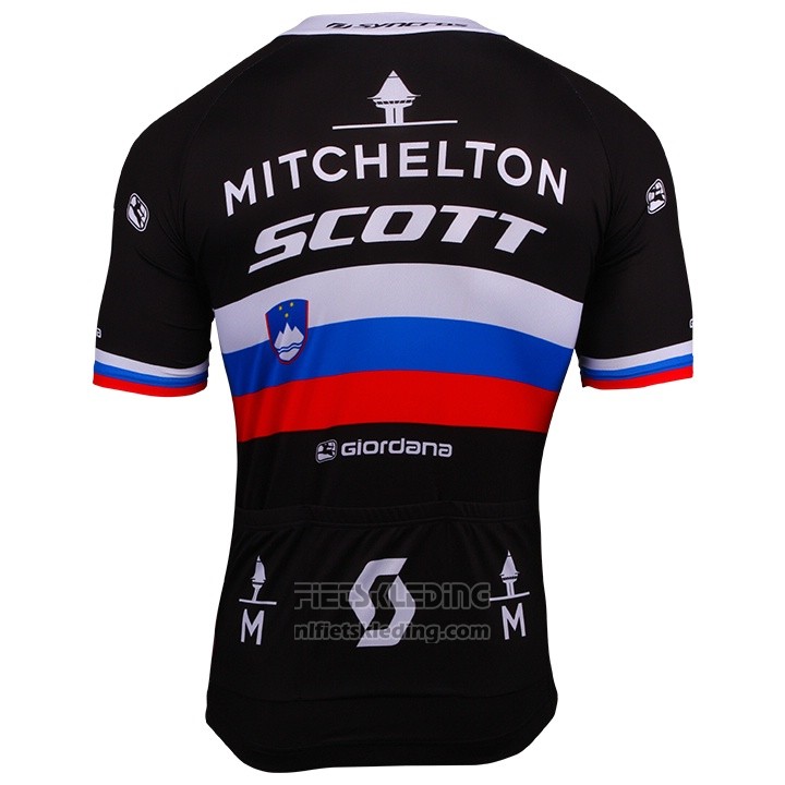2018 Fietskleding Mitchelton Scott Kampioen Rusland Korte Mouwen en Koersbroek